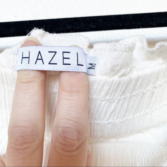 Hazel Elastic Waist Crinkle Layered Mini Skirt Size Medium - Picture 8 of 9